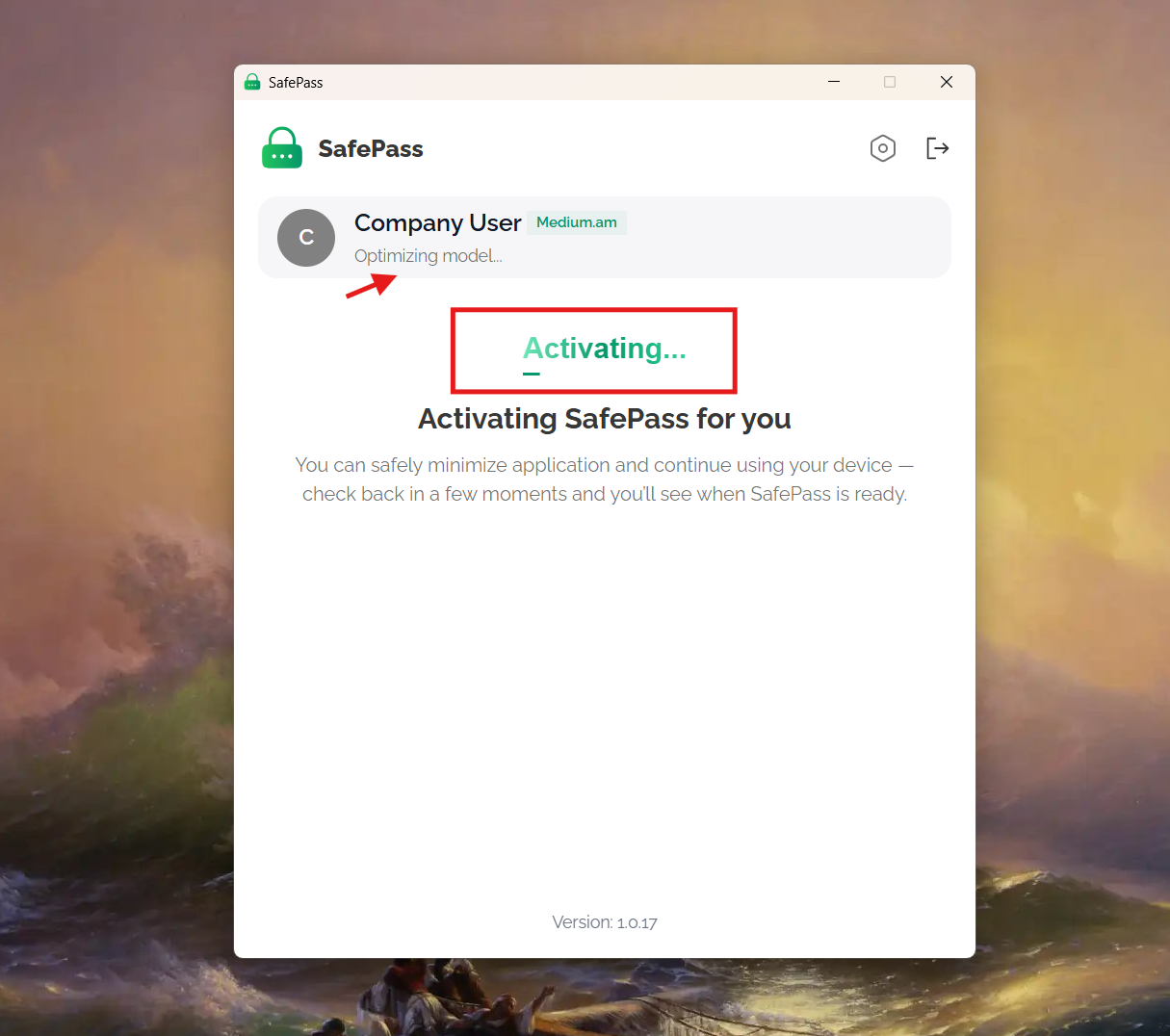 SafePass activation in progress
